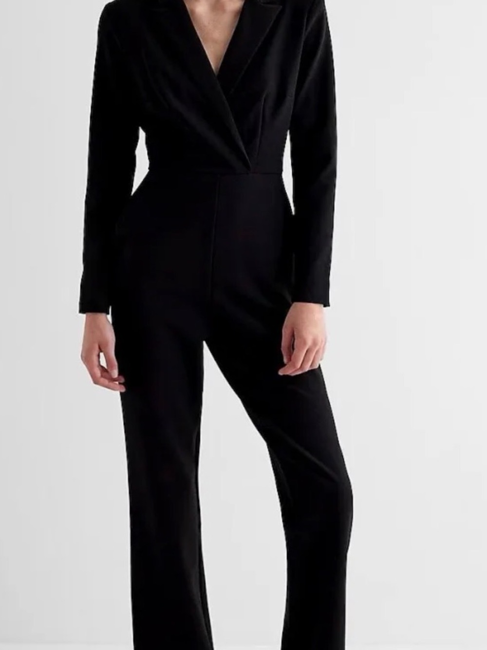 Express Black Blazer Tailored V-Neck Jumpsuit